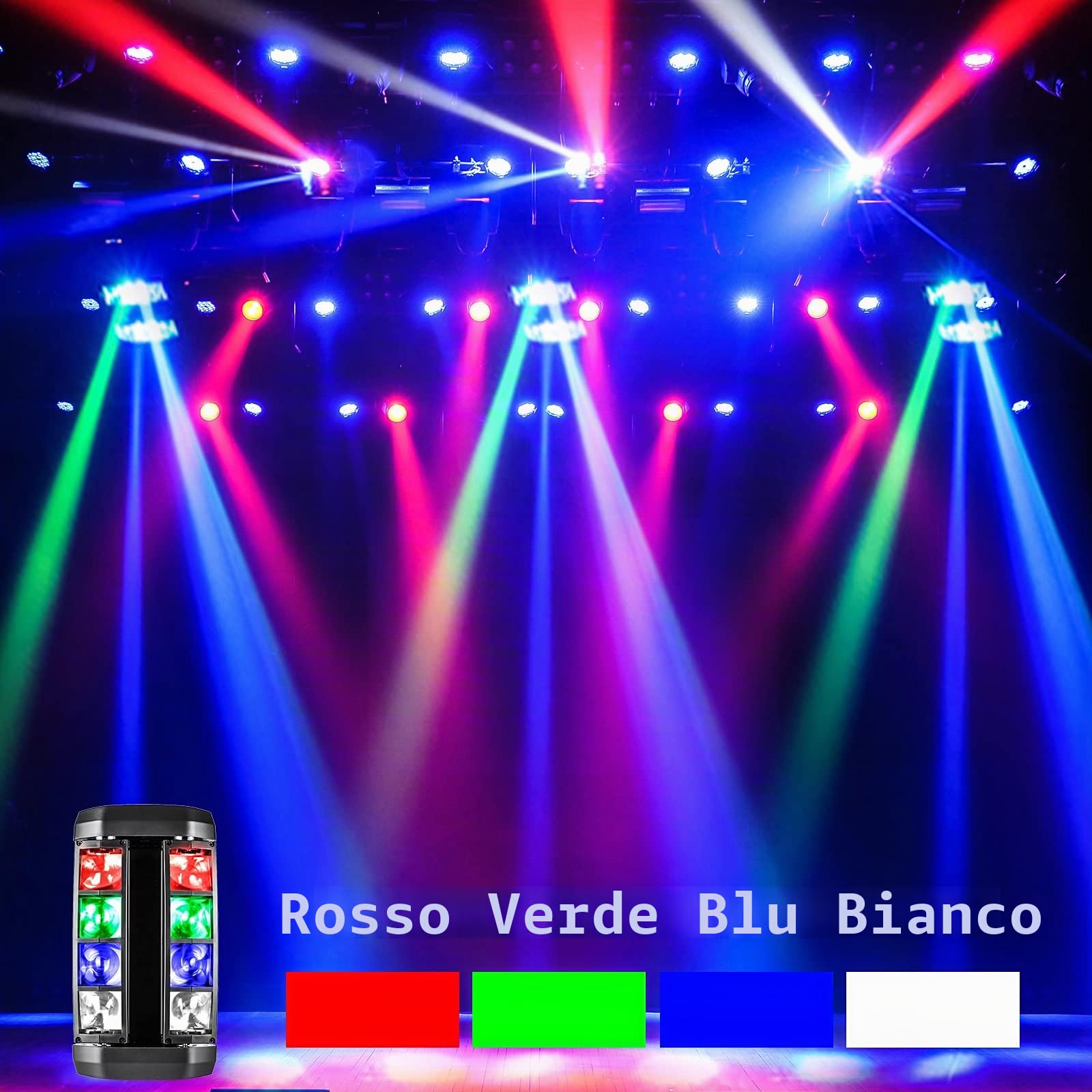 Luce LED da palcoscenico Spider Moving Head RGBW luce partito musicale/controller Dj 512 Dmx luce per bar club party discoteca dance floor LED spettacolo palcoscenico