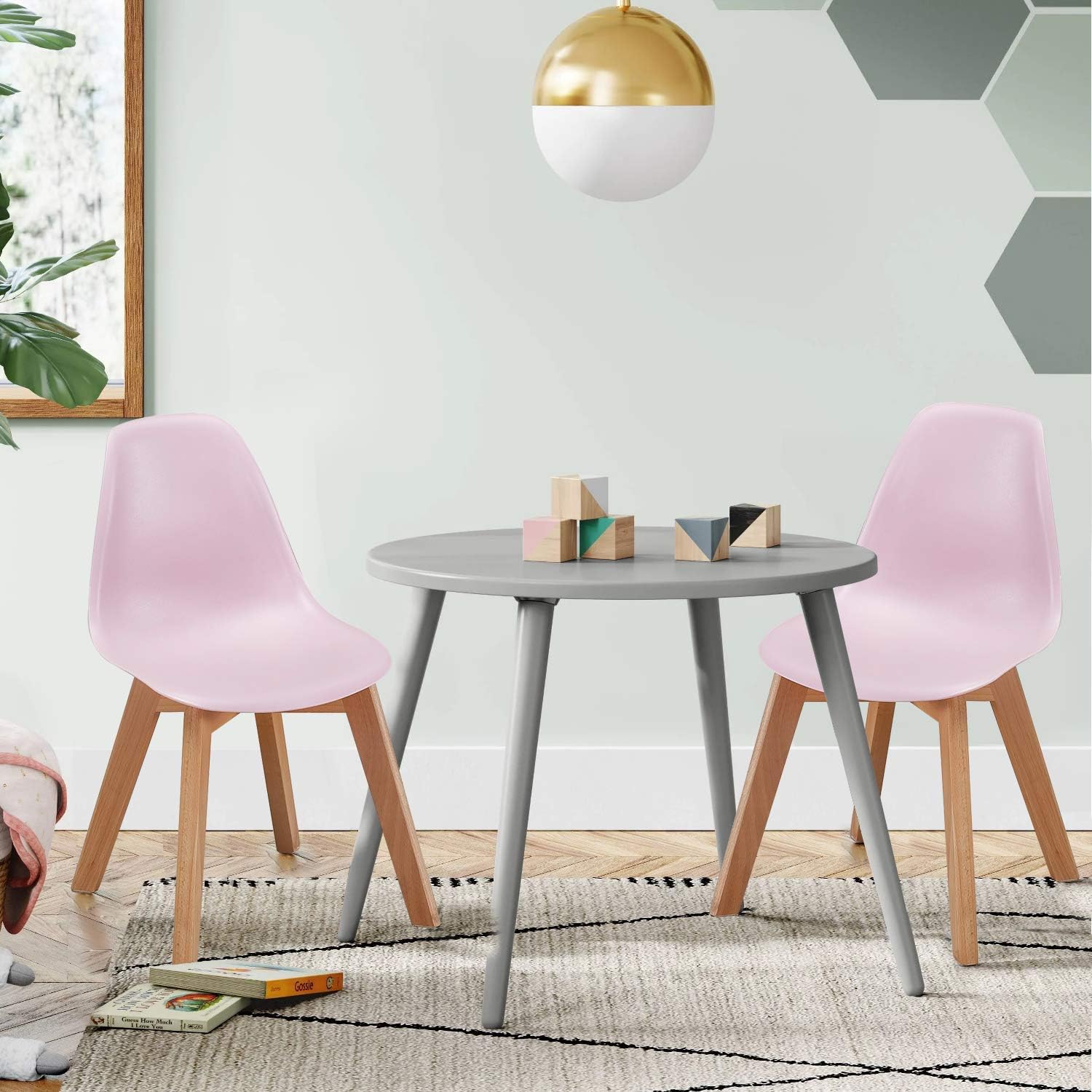 Blасk Frіdау Clеаrаnсе VECELO Modern Style Kids Size Side Chairs with Natural Wooden Legs,Toddler Seating for Dining, Living Rooms,Playroom, Schools,Daycares,Set of 4, Light Pink
