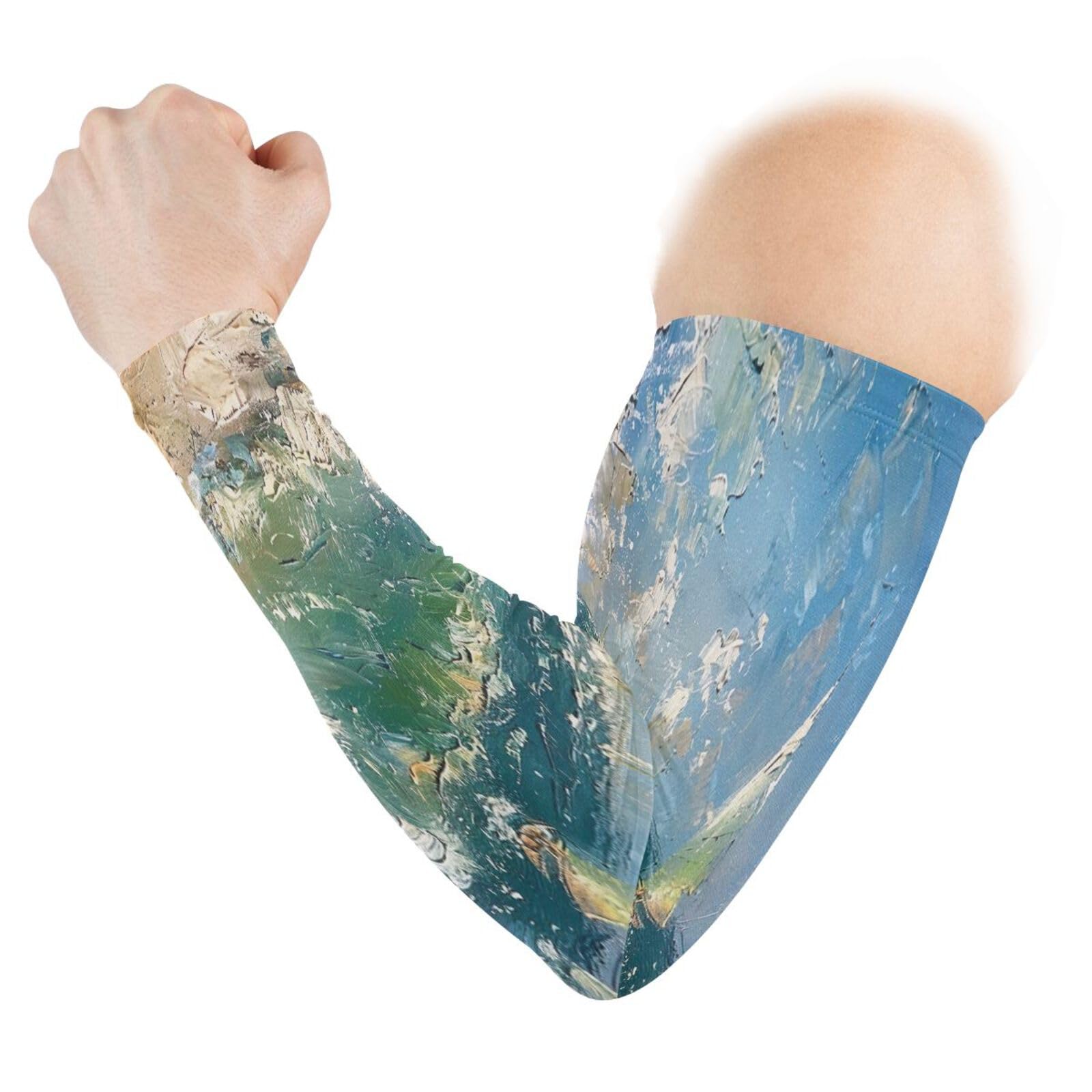 YEGAME Arm Sleeves for Men & Women, Sailboat 1 Pair Cooling UV Sun Protection Sports Compression Sleeves, UPF 50+ Basketball Tennis Cycling Arm Warmers, Breathable Tattoo Cover Sleeve