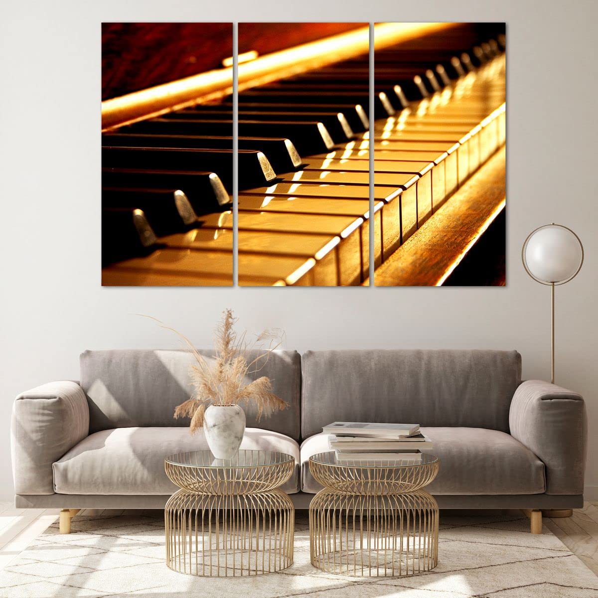 ARTTOR Glasbild 165x110cm Wandbild Glasdruck Musik - 2200 | Klavier Konzert Mehrteilige Groß XXL Modern Dekoration Wohnzimmer Schlafzimmer Küche Wanddeko Kunstdruck Art ARTTOR