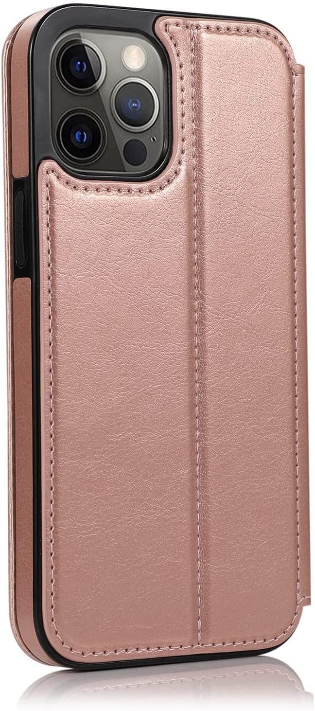 Wallet Case for iPhone 13/13 Mini/13 Pro/13 Pro Max, Premium Leather Wallet Flip Cover with Card Slots with RFID Blocking Shockproof TPU (Color : Pink, Size : 13 Mini 5.4")