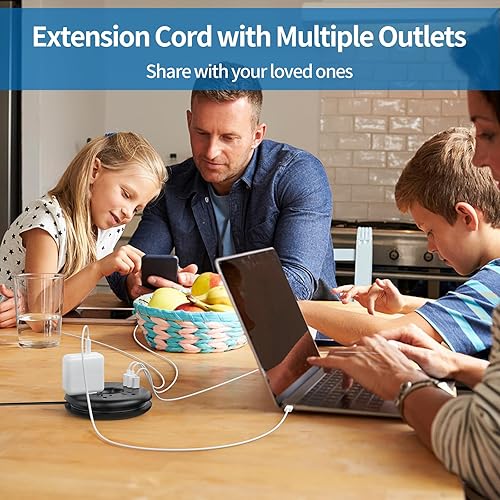 Miniatura 3 de NTONPOWER - Regleta de alimentación de viaje, estación de carga portátil 3 USB sin protector de sobretensiones, cable de extensión corto de 15