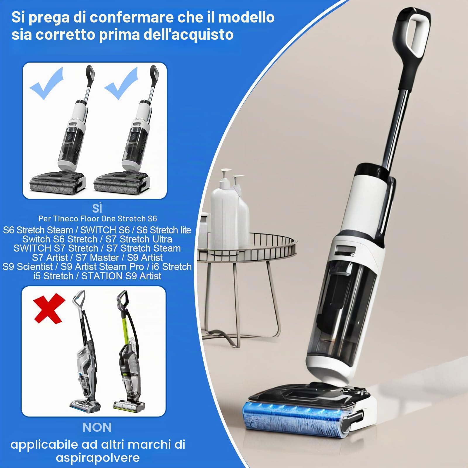 Ricambi per Tineco Floor One Stretch S6/Floor One S7 Stretch Ultra/S6stretch lite/Switch S6 Stretch/Switch S7 Stretch/S7 Stretch Steam/i6 Stretch/i5 Stretch aspirapolvere a secco e umido