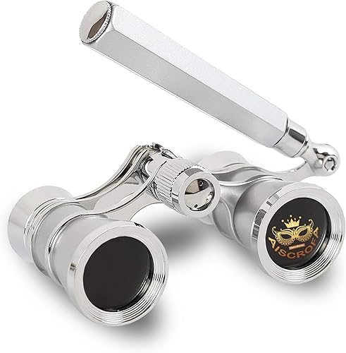 Gafas de ópera de 3 x 25, mini binoculares compactos, ligeros, con cadena para adultos, niños, mujeres, en concierto musical