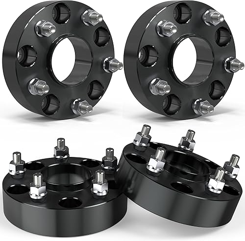 Miniatura 8 de EVERESTWAY Espaciadores de rueda de 5 x 5 de 0.197 x 5.000 in, 2 pulgadas de grosor, 5 lengüetas de 2.815 in, pernos de 12 pulgadas x 20 compatibles