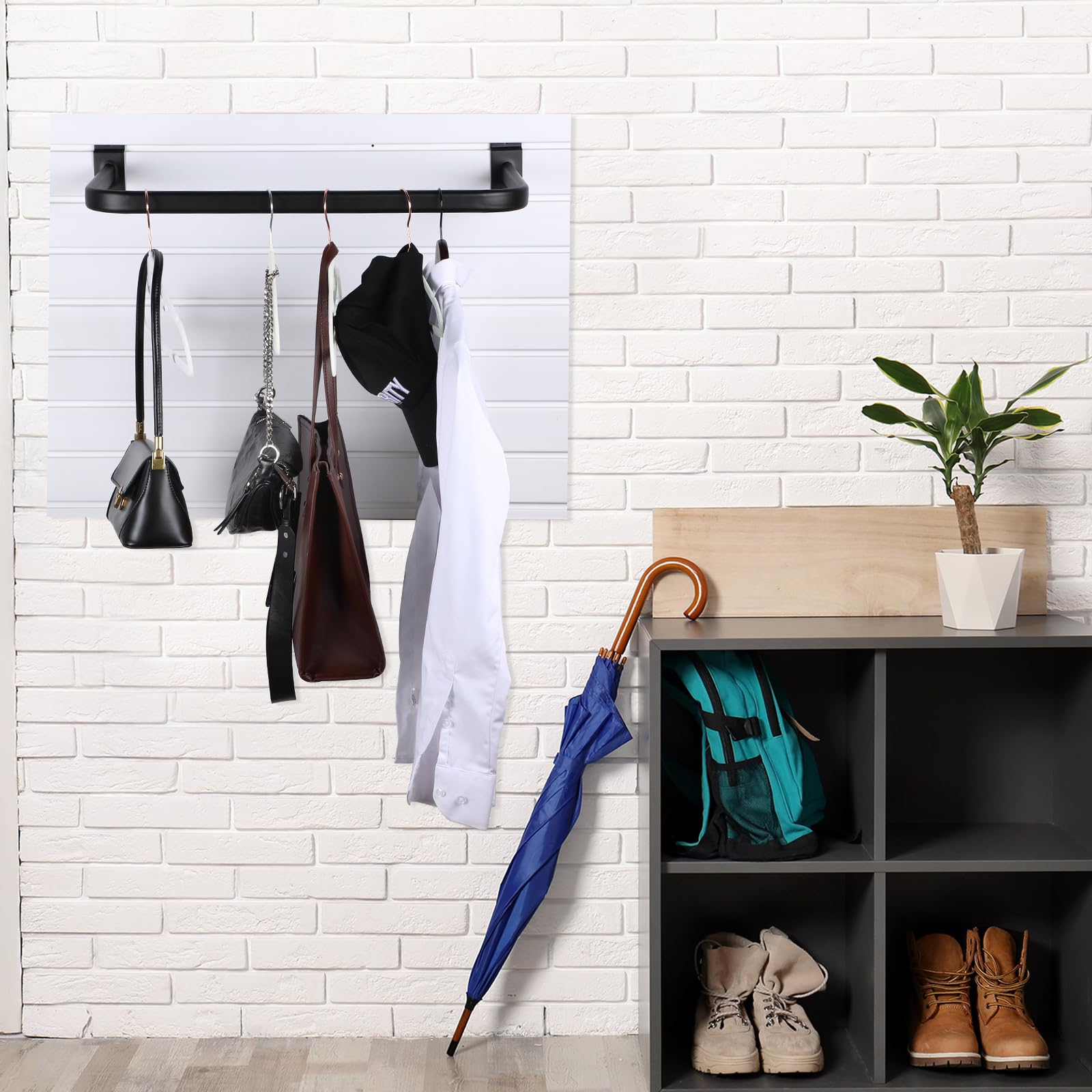 2x U-förmige Kleiderstange Für Lamellenwand – Silber, 61 Cm Breit