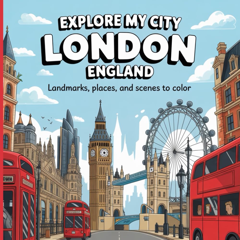 Explore My City: London, England Coloring Book: Landmarks, Places, and Scenes to Color (Explore My City Coloring Books)