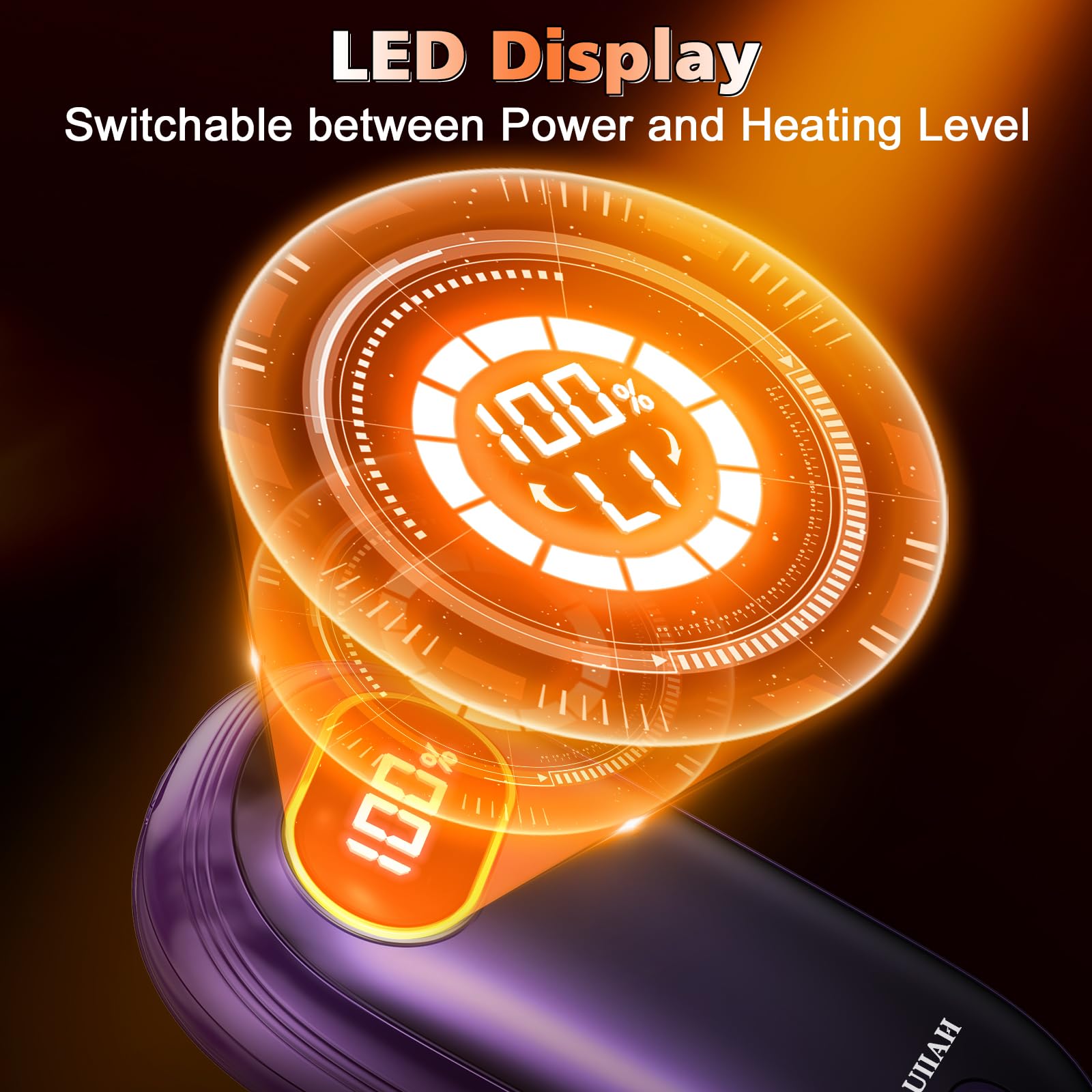 Raynauds Golf - Scaldamani elettrici ricaricabili, confezione da 2, con riscaldamento su entrambi i lati, per 15 ore di calore, display a LED e torcia, elementi essenziali per la caccia, regali per