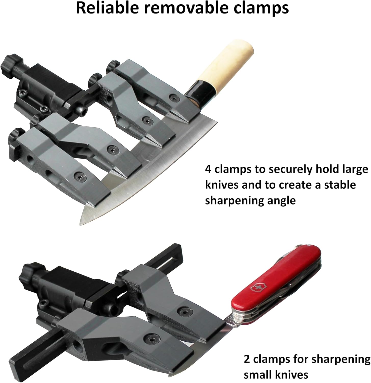 PluckerPro Comfort - Professional Knife Sharpening System for Kitchen, Pocket, Hunting, Shun Knives - Best Knife Sharpener Tool + Handy Sharpening Kit with Durable Whetstones and Leather Strop