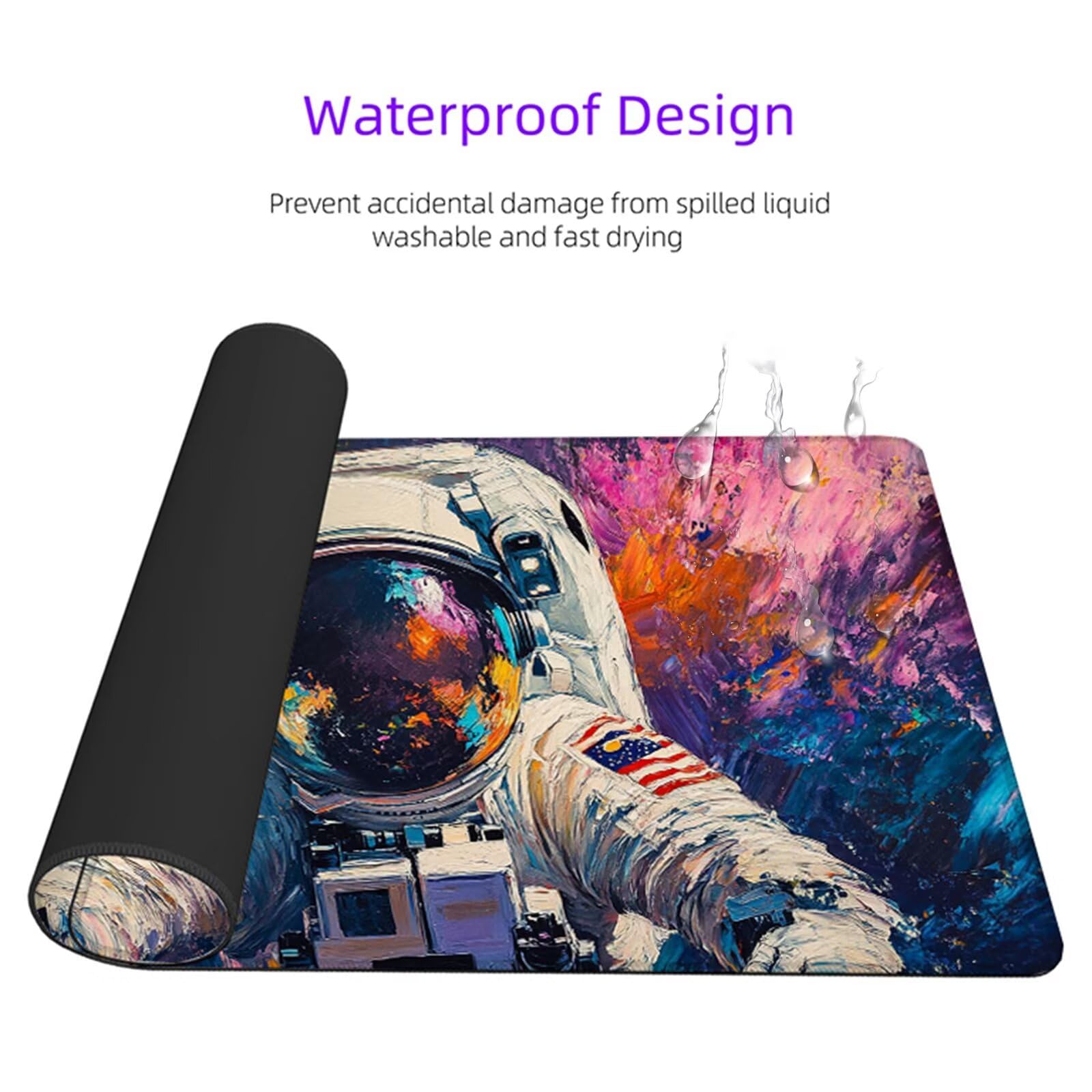Alfombrilla Ratón Astronauta Alfombrilla Escritorio Color Mouse Pad Gaming Duradera, Mouse Pad Grande Gaming Mejora Precisión y La Velocidad, Desk Mat para Jugadores, PC, Oficina 1600x800x3mm Y2-831