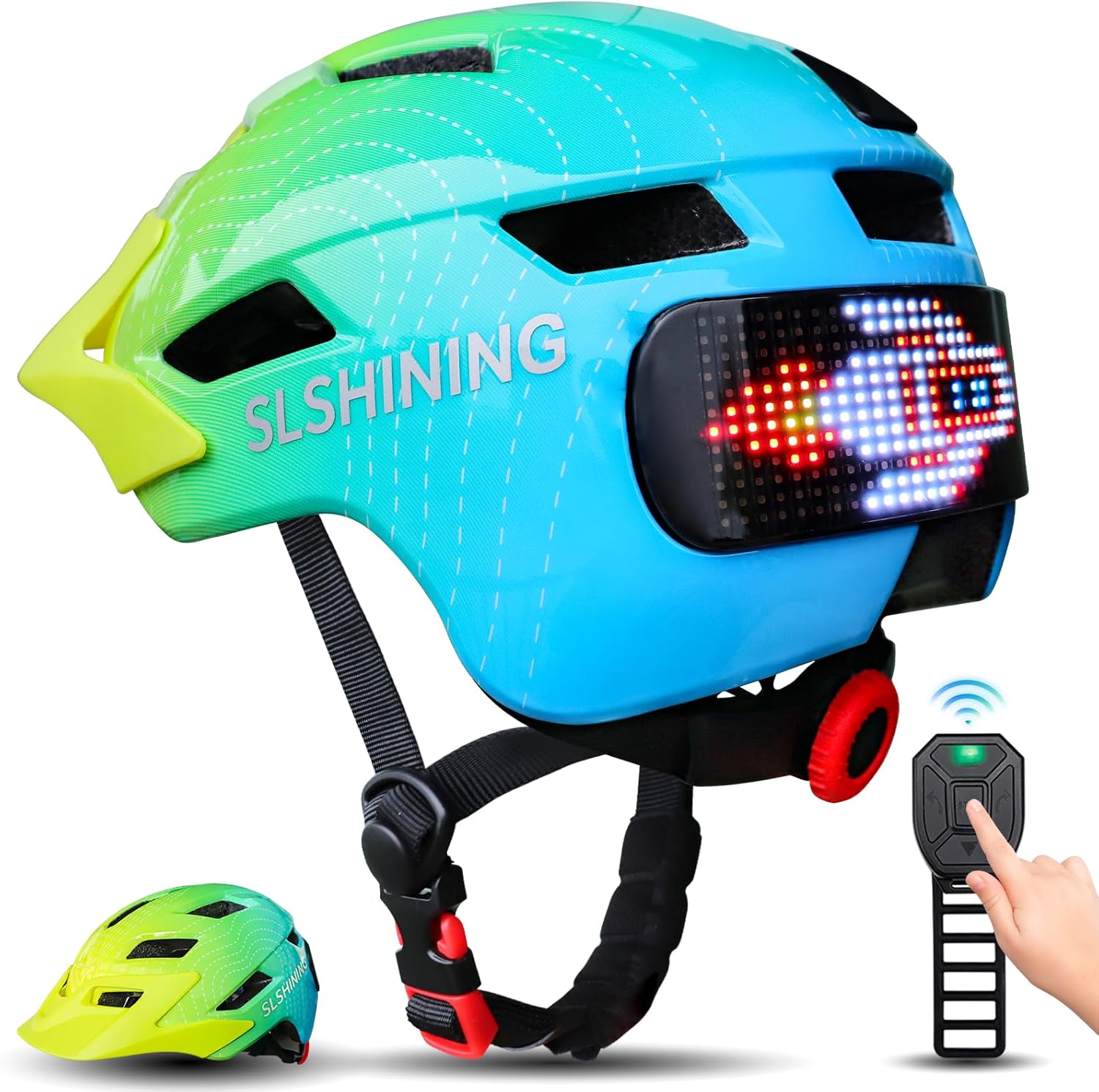 Kids Bike Helmet with LED Display Remote Control, Liberia Ubuy