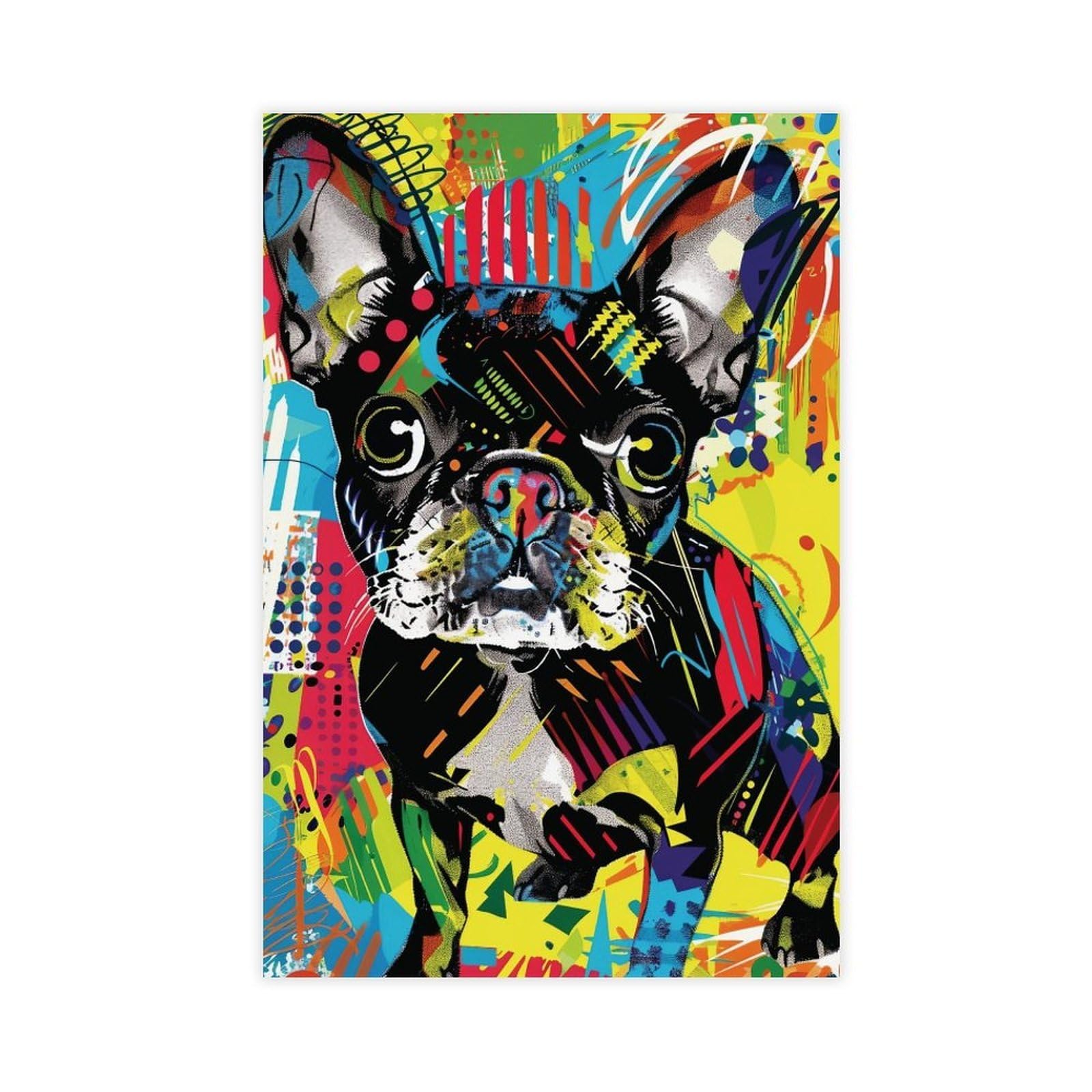 MRYCQ Vibrant French Bulldog Poster Canvas Poster for Dorm Room Decor Gift