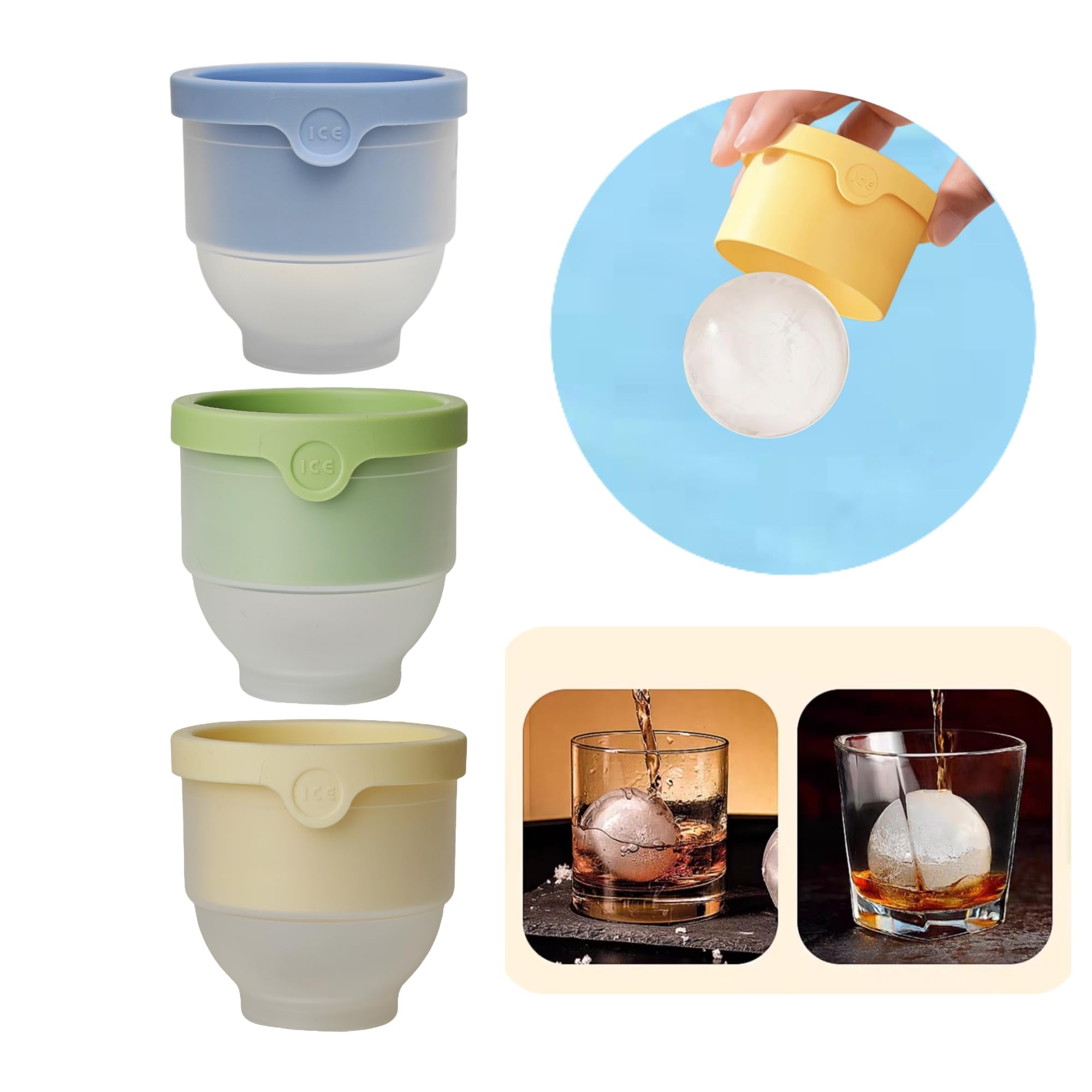 Amazon | 西田(Nishida)二層耐熱ガラス コップ 丸氷 製氷容器