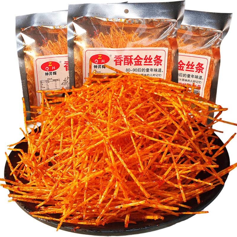 钟芹辉 香酥金丝条 香辣味 怀旧零食 辣条 latiao Spicy strip Chinese snacks Chinese food 30g/包X20