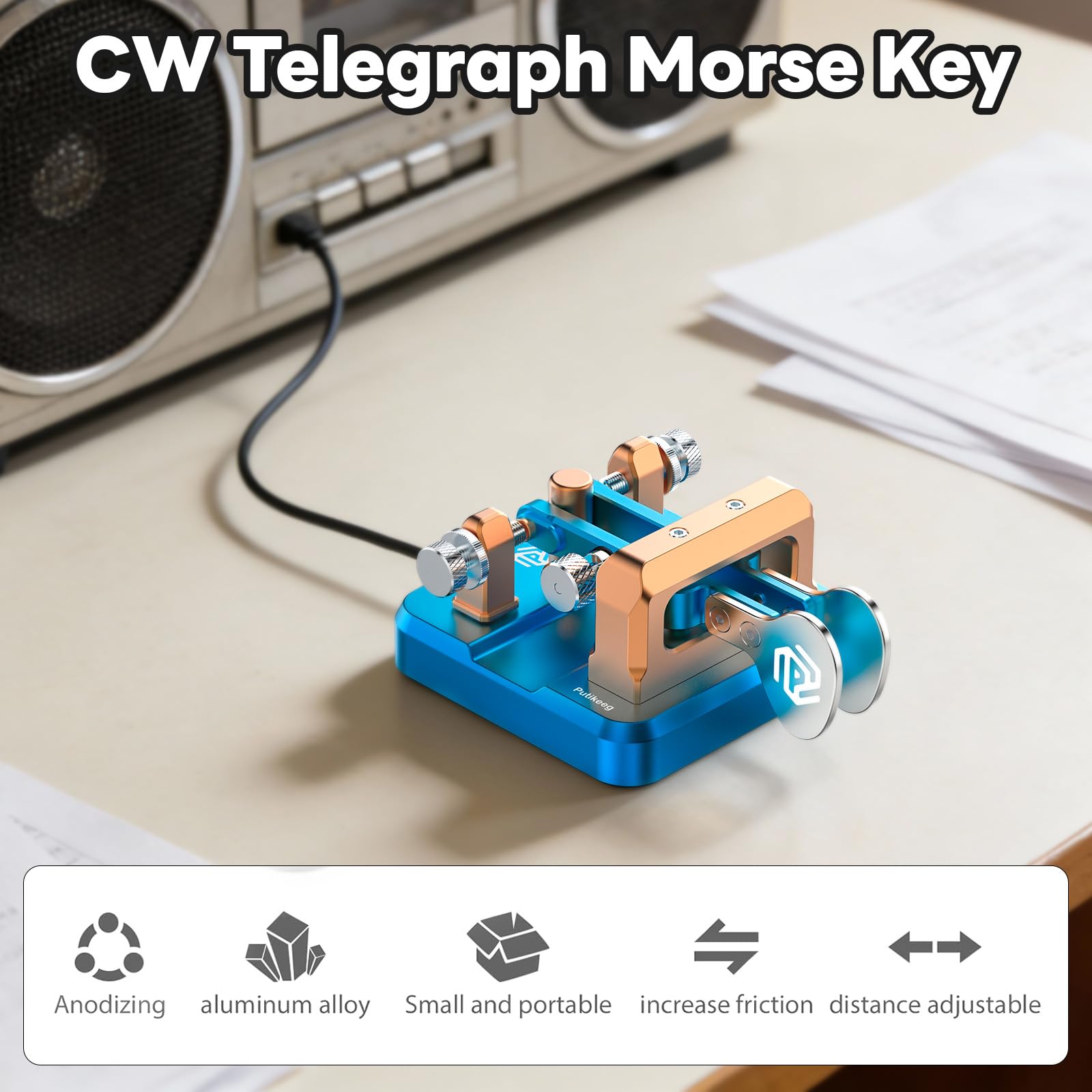 Amazon.co.jp: PUTIKEEG アマチュア無線電気キーパドル モールス信号