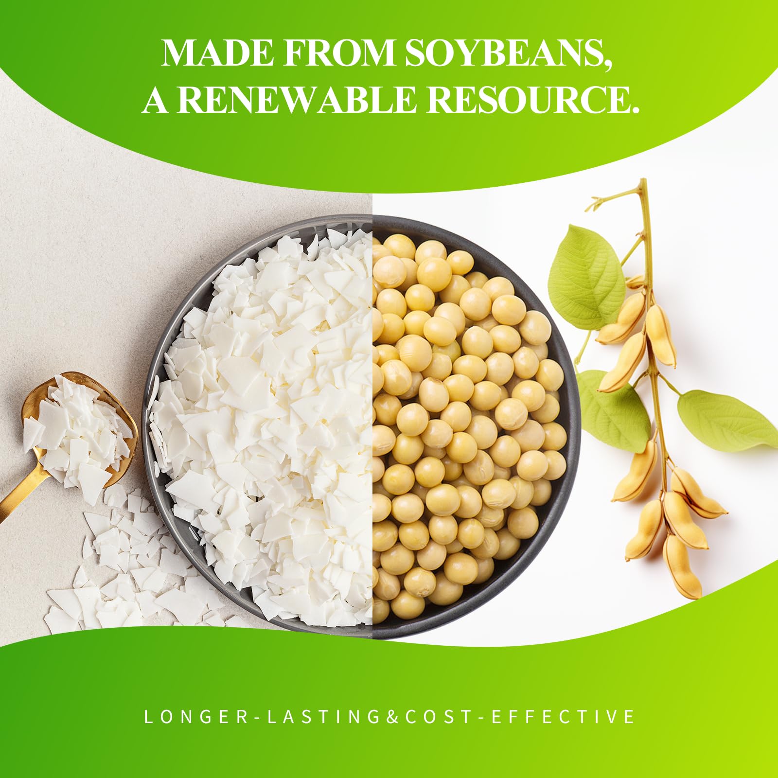 Wosk sojowy 0,9 kg do produkcji świec – naturalny wosk sojowy do świec DIY, pojemników i podgrzewaczy, łatwe topienie i gładkie wykończenie, zaprojektowany dla małych twórców biznesowych (890 g)