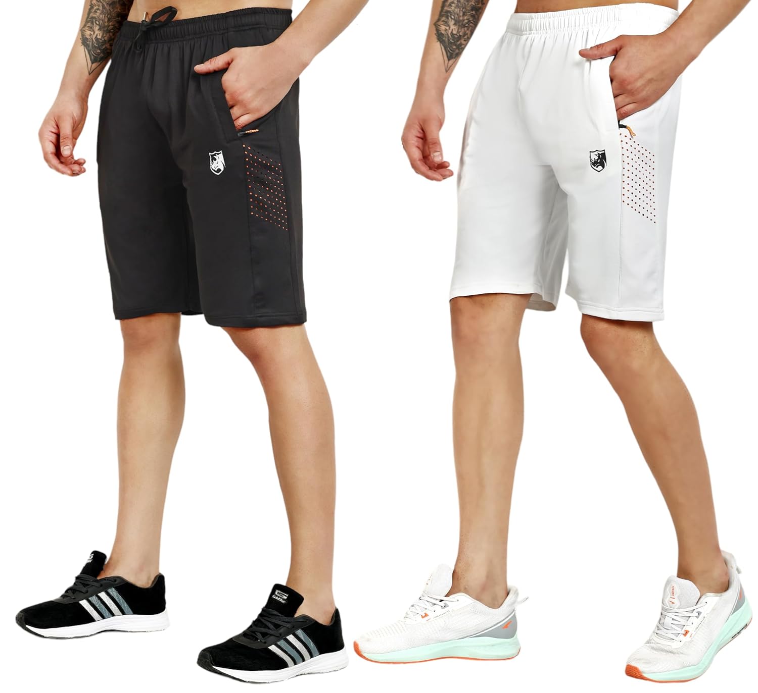 RynoGear Stylish Shorts for Men with Zipper Pocket for Sports and Daily Home Wear (Pack of 2)