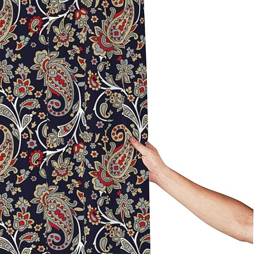 Miniatura 9 de Cortina de ducha de plástico con flores retro, 60 x 72 pulgadas, cortinas de ducha extra largas para baño, juego de cortinas de baño con ganchos,