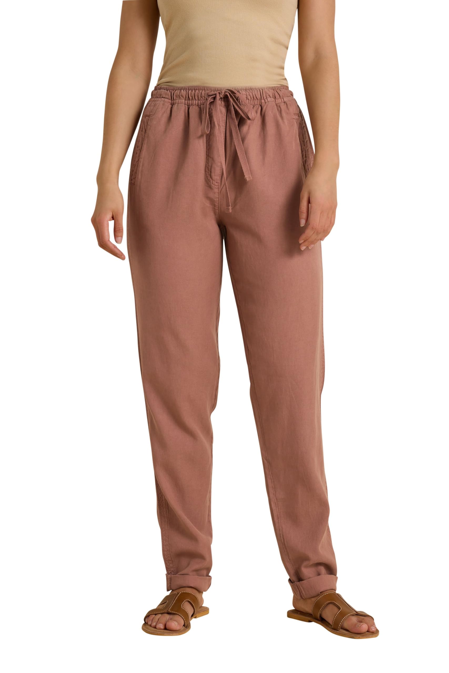 Long Tall Sally Women's Burnt Orange - Lts Tall Rust Orange Lyocell Blend Joggers