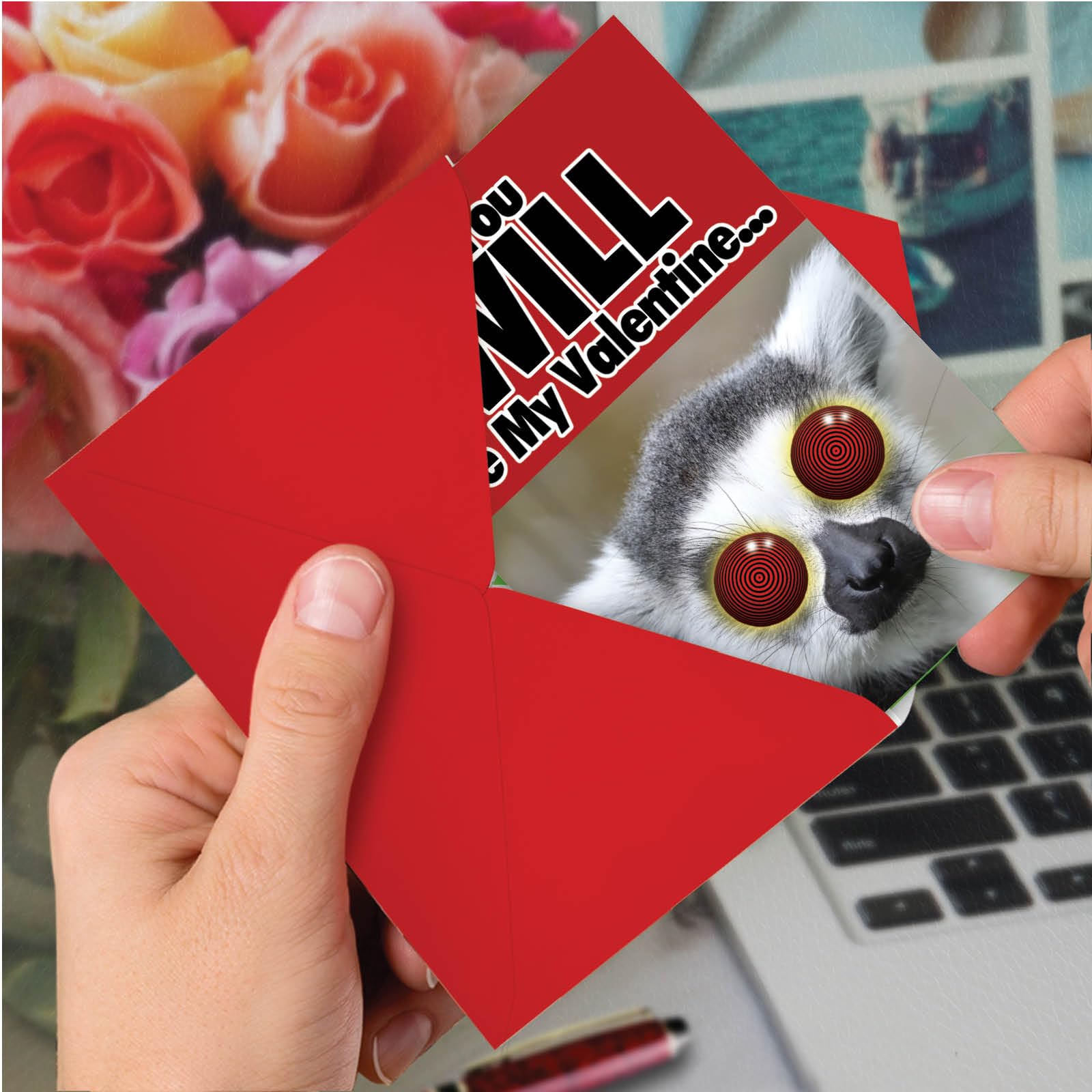 NobleWorks Valentinstagskarte „You Will Be My Valentine“ – Lustige Papierkarte Mit Umschlag