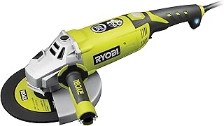RYOBI - Amoladora Angular 18V ONE+ 220V, 2000W, Ø230mm - Velocidad 6600 rpm - Empuñadura Trasera Giratoria 180°, Soft Start - Incluye 1 Disco de Desbarbar el Metal y 1 Llave de Servicio - EAG2000-G
