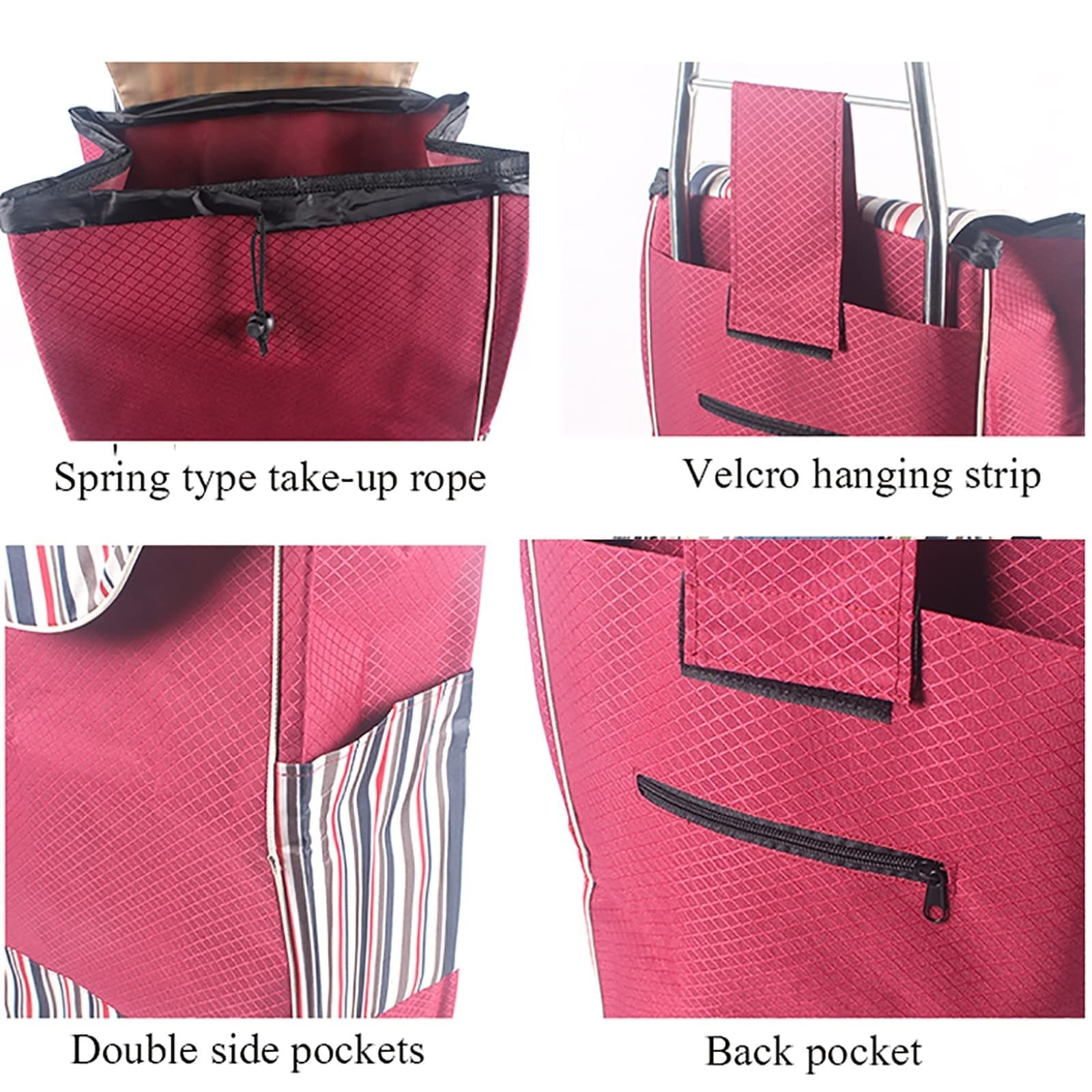 THEGA 35L Borsa di Ricambio Riutilizzabile - Borsa di Sostituzione del Carrello della Spesa, Borsa Portaoggetti in Tessuto Oxford Impermeabile, Borsa