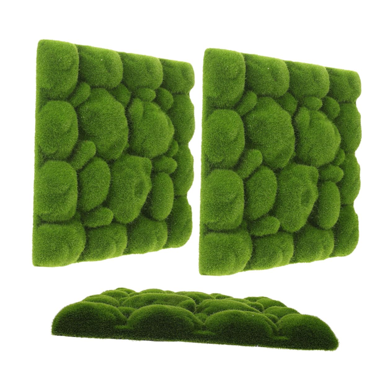 Ipetboom Pannello di Muschio Finto 30x30 Cm in Schiuma Espansa Resistente, Decorazione di Muschio Simulato per Pareti, Giardino e Micro Paesaggi, Set da 3 Pezzi