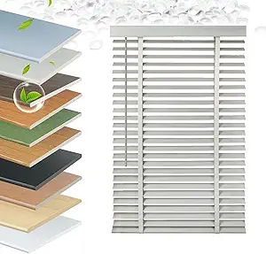 Faux Wood Blinds 2 Inch Cordless, Room Darkening Mini Venetian Horizontal Blinds & Shades for Indoor Windows, Office, Living Room, Bedroom, Multiple Colors