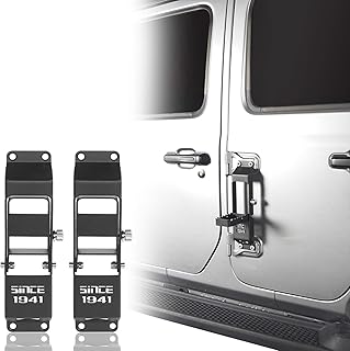 Door Hinge Step Foot Pedal w/1941 Sign Compatible with Jeep Gladiator JT/JL Wrangler 2018-2025 (Pack of 2)