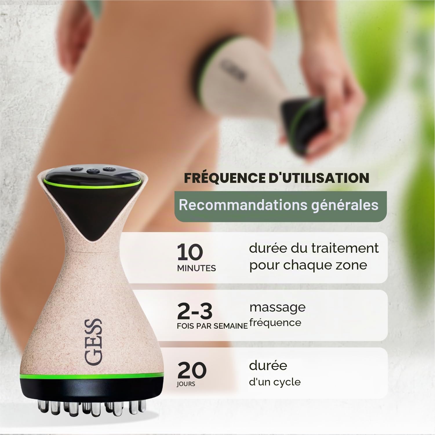 GESS EMS Masseur de sculpture corporelle 9 modes d'intensité Massage vibrant pour tonifier le corps et éliminer la cellulite pour jambes, fesses de cou, pieds de thérapie EMS pour le corps