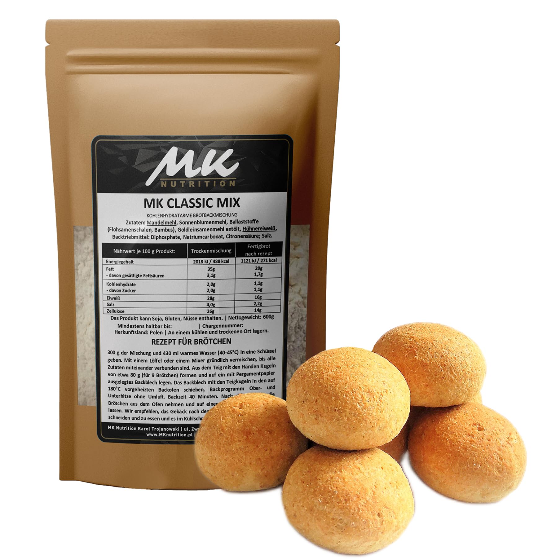MK Classic Mix Keto Brötchen (600 g)