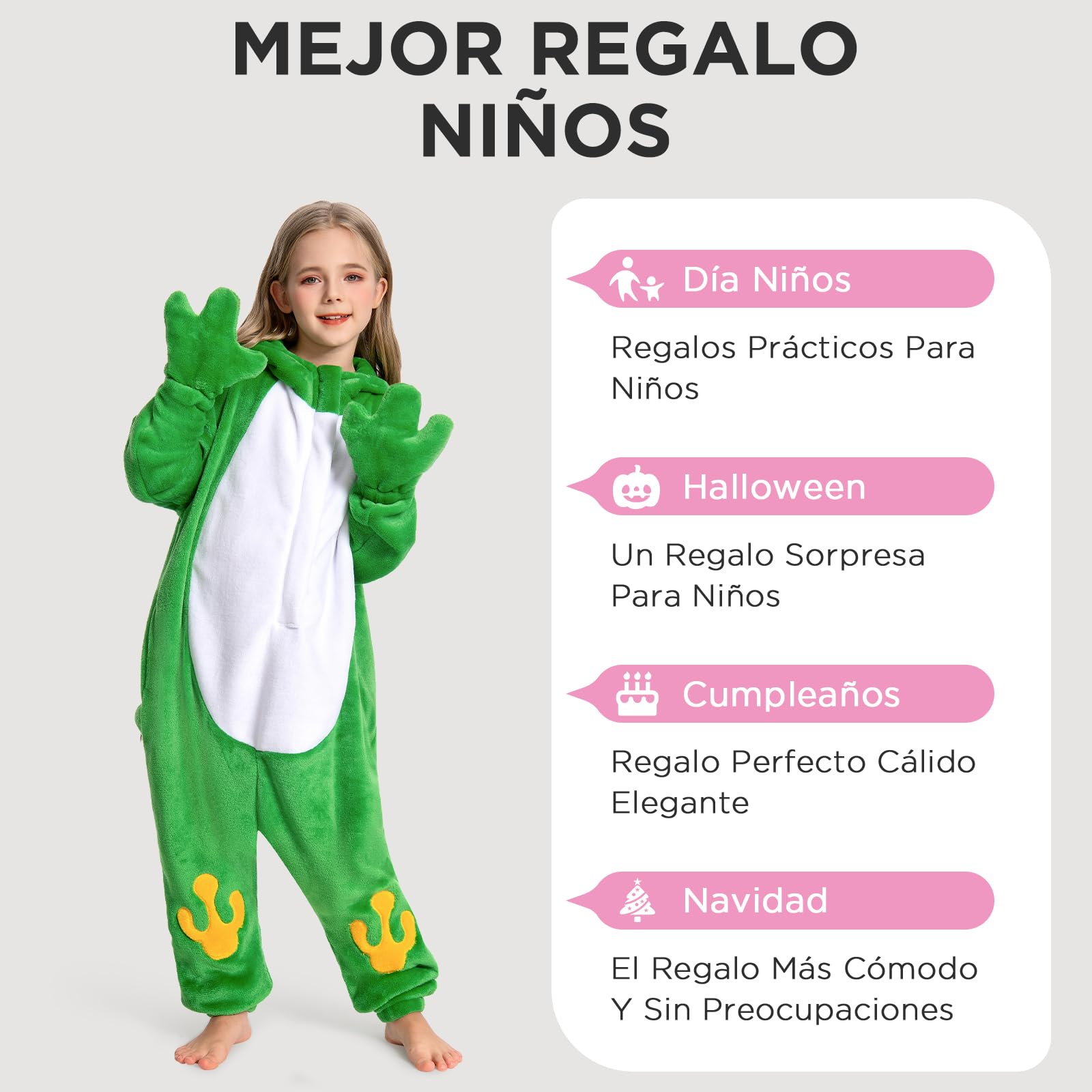 OLAOLA Pijama de Una Pieza para Niños Niñas Unisex Suave Onesie Disfraz de Animal Pijamas para Carnaval Halloween Navidad