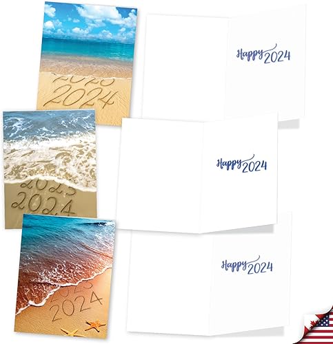 Miniatura 9 de The Best Card Company - 20 cajas surtidas de tarjetas de notas de Año Nuevo 2023 de 4 x 5.12 pulgadas con sobres, paquete variado cálido de