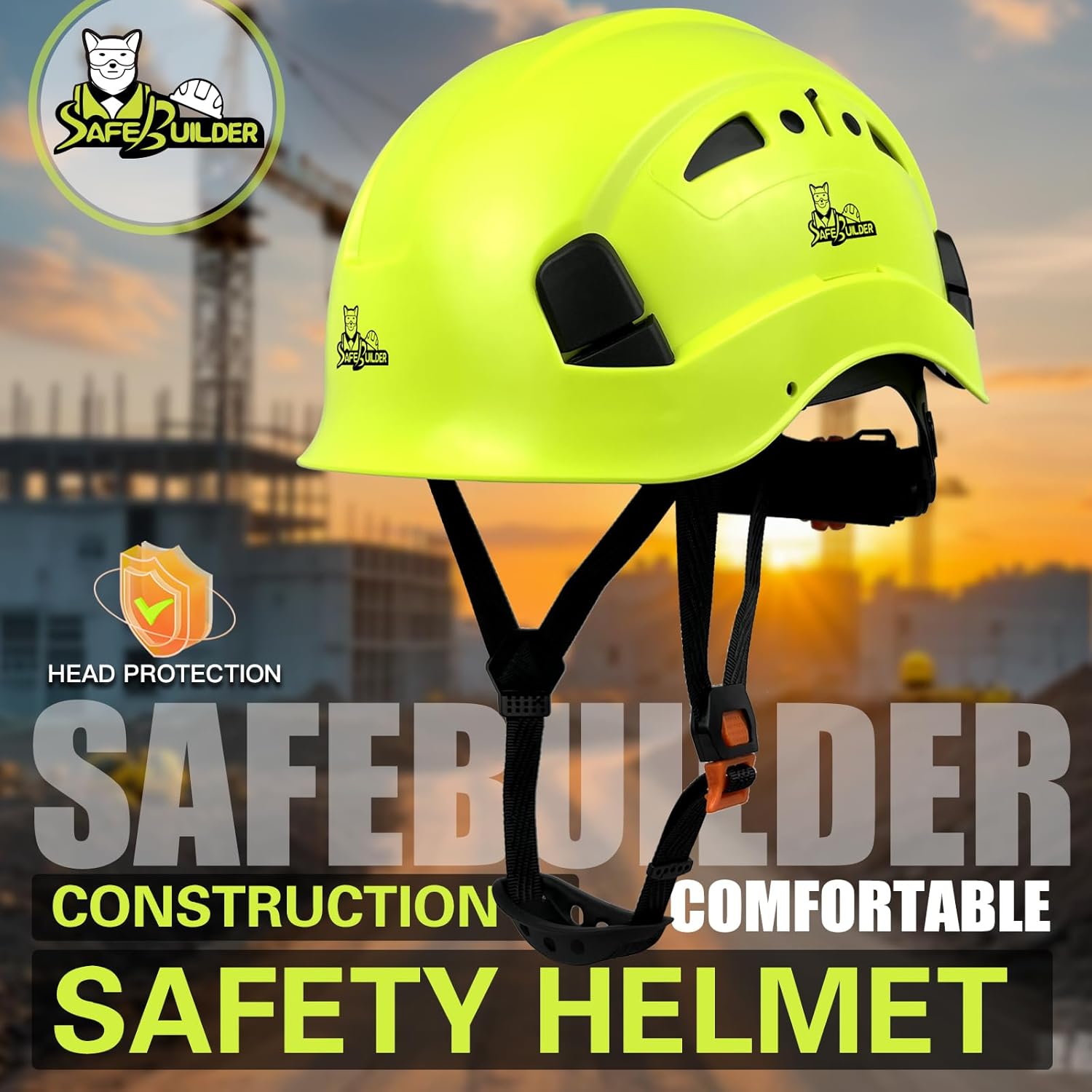 Construction Hard Hats Safety Helmet Reflective ABS Adjustable Ventilation Hardhats Industrial Head Protection ANSI Z89.1 - Image 2