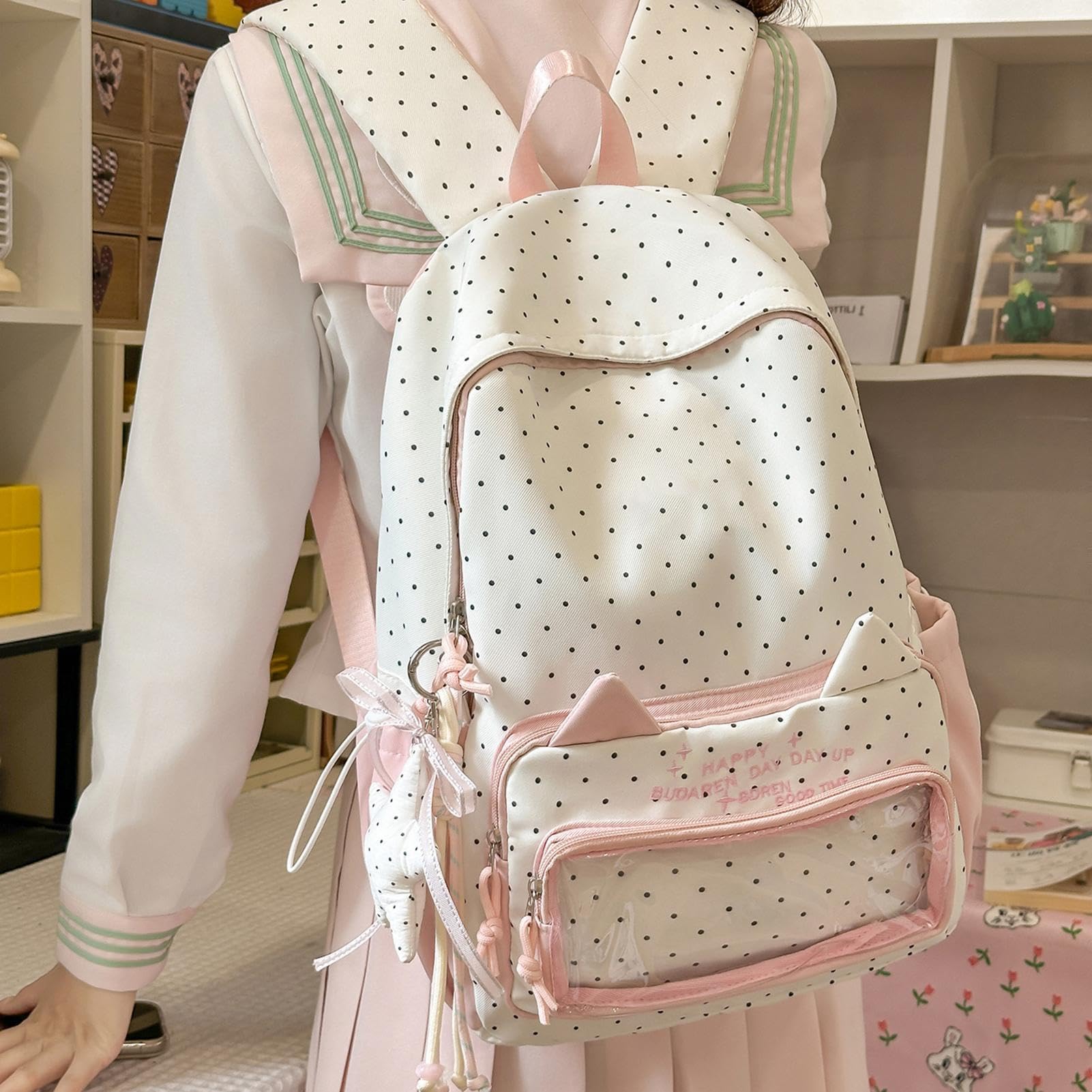 Zaino per la scuola con ciondolo a forma di stella e grande casual, Colore
