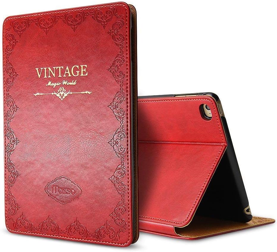 iPad Mini 5 Case Leather 2019 7.9-inch, Awsaccy(TM) Premium PU Leather Modern Smart Folio Magnetic Case for Apple New iPad Mini 5th Gen Case Auto Sleep Wake Slim Fit Multi Angle Red