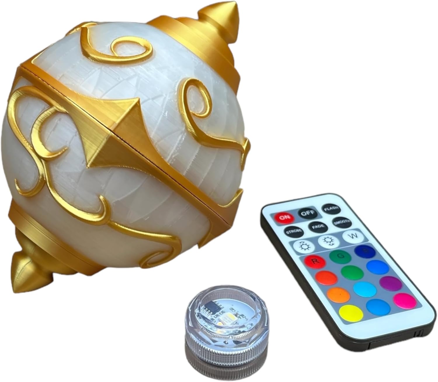 Palworld Pal Sphere - Color Changing with Remote Controlled RGB LED Light - 3D Printed