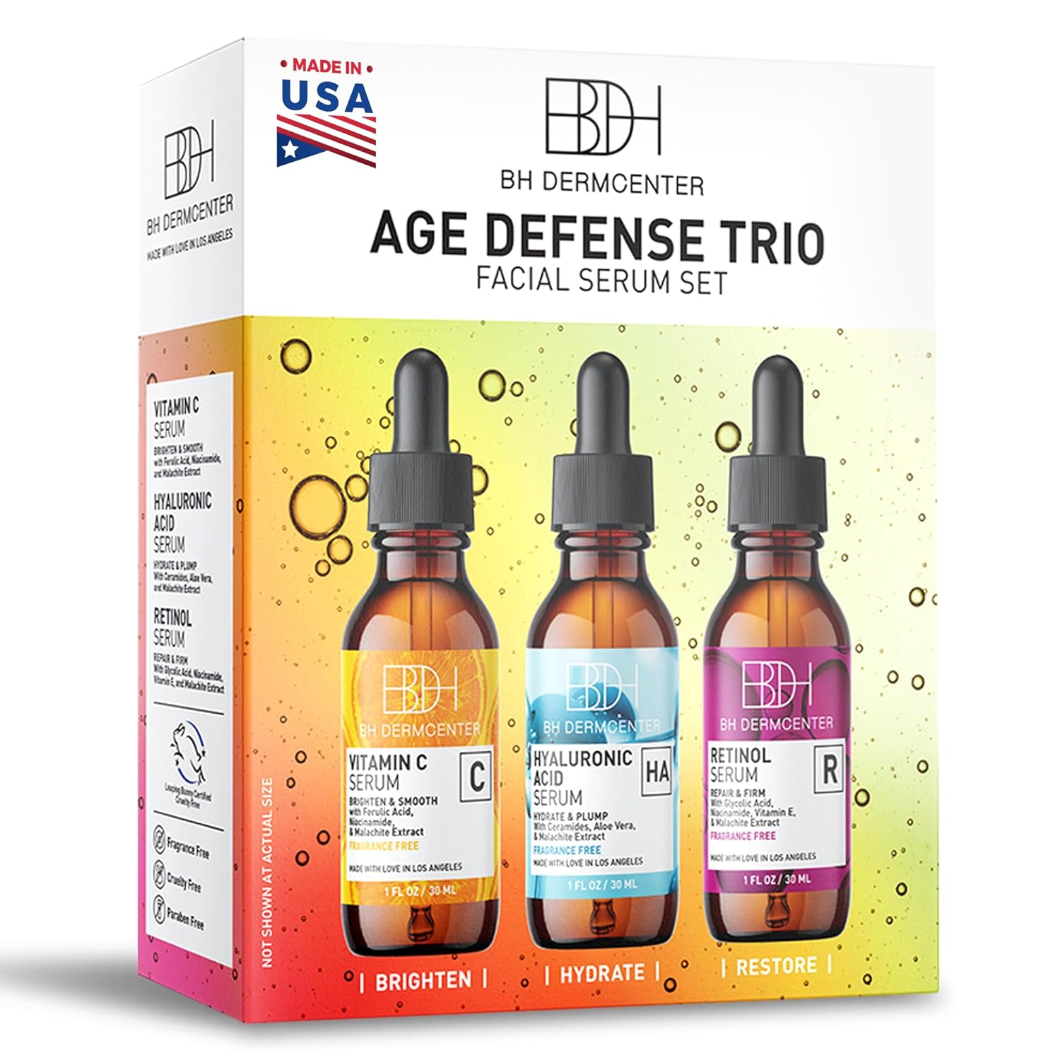 Age Defense Trio Anti-Aging Serum Set for Face and Eyes – Vitamin C, Retinol, Hyaluronic Acid Face Serum for Men and Women – 30ml Each – Paraben Free, Cruelty Free Age Defense Trio Anti-Aging Serum Set for Face and Eyes – Vitamin C, Retinol, Hyaluronic Acid Face Serum for Men and Women – 30ml Each – Paraben Free, Cruelty Free