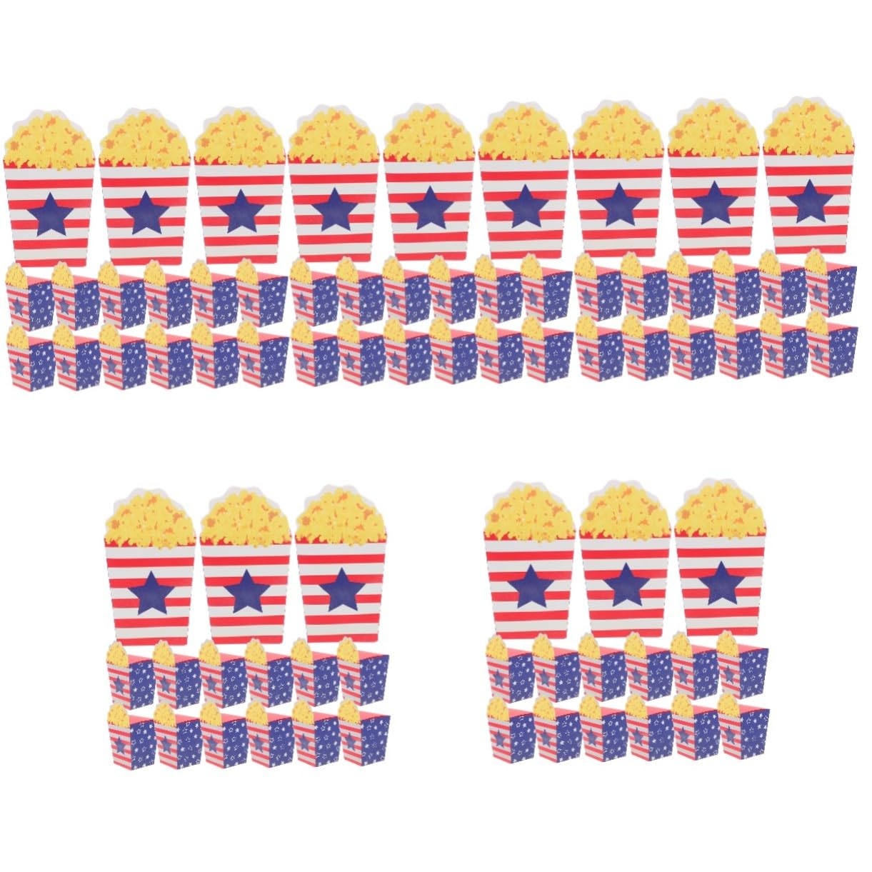VICASKY 150 Stck. Teiliges Popcorn Boxen aus Papier Independence Day Design Faltbare Candy Container Bunte Party Popcorn Behälter für Snacks und Süßigkeiten