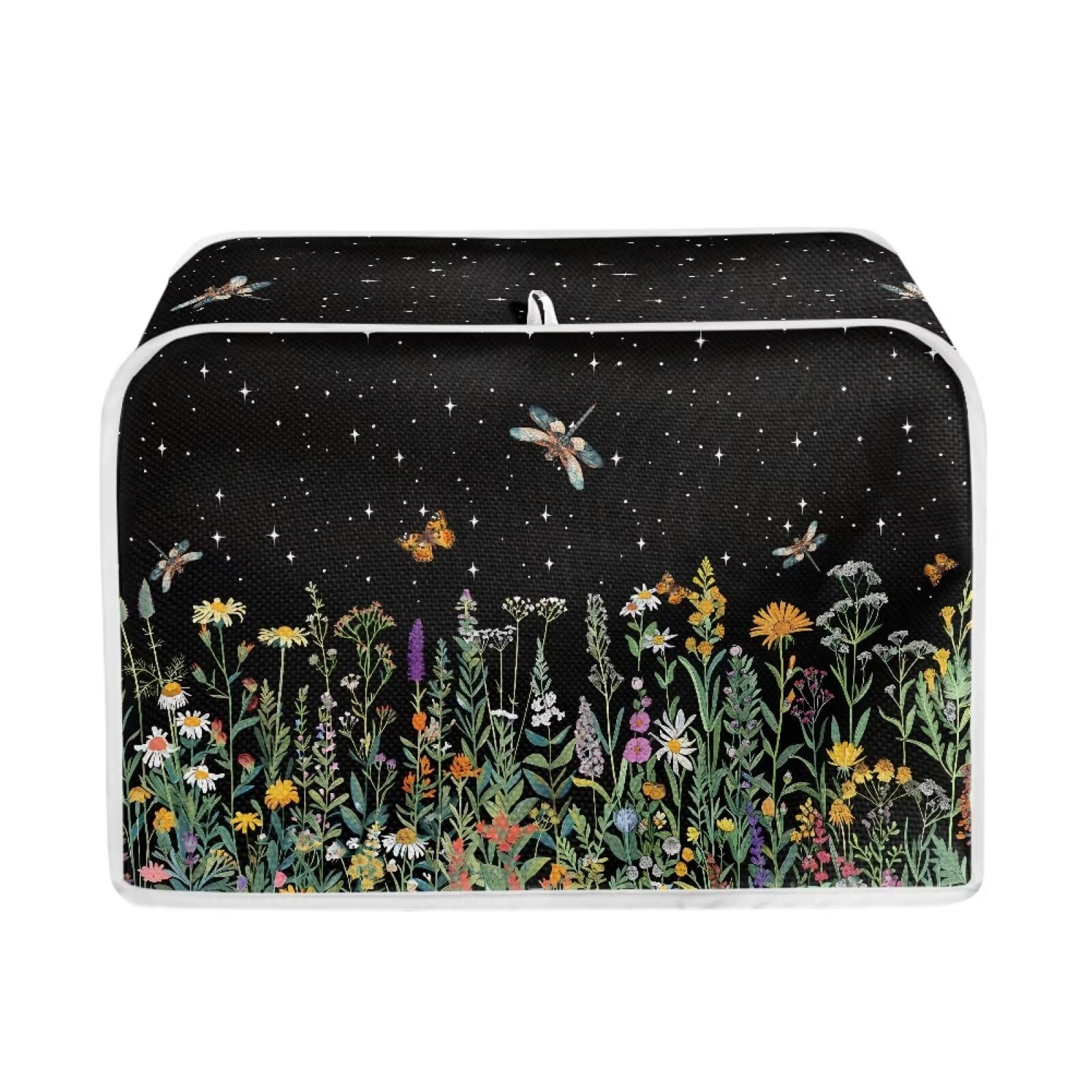 ZDCUSTOM 4 Slice Toaster Cover for Kitchen Toaster Oven Cover Bread Cover Anti-Sputtering Bread Toaster Cover Toaster Dust Cover Microwave Cover Floral