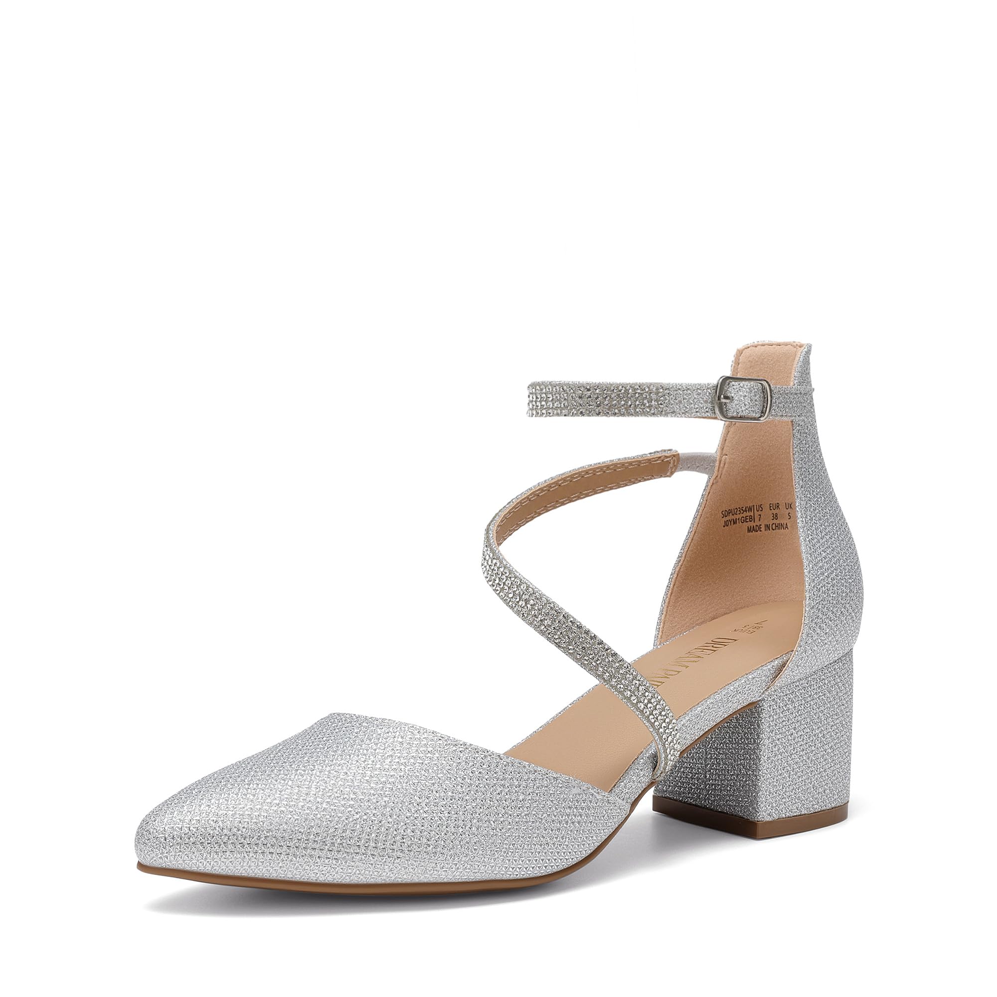DREAM PAIRS Scarpe Tacco Donna Eleganti | Tacco 5 cm, punta chiusa, cinturino, TPR, matrimoni e lavoro.