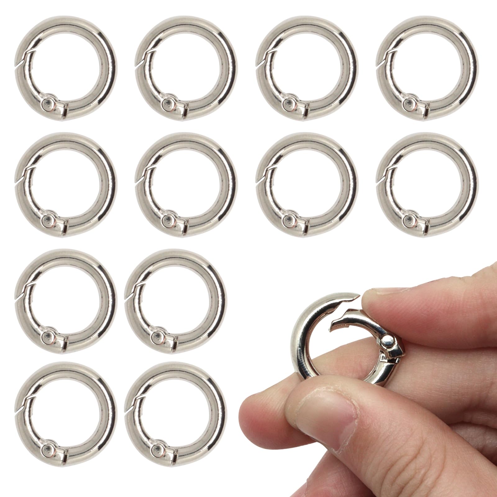 Photo 1 of ZHMEINA 16-Piece Metal Spring O Rings - 0.75" Diameter, Silver