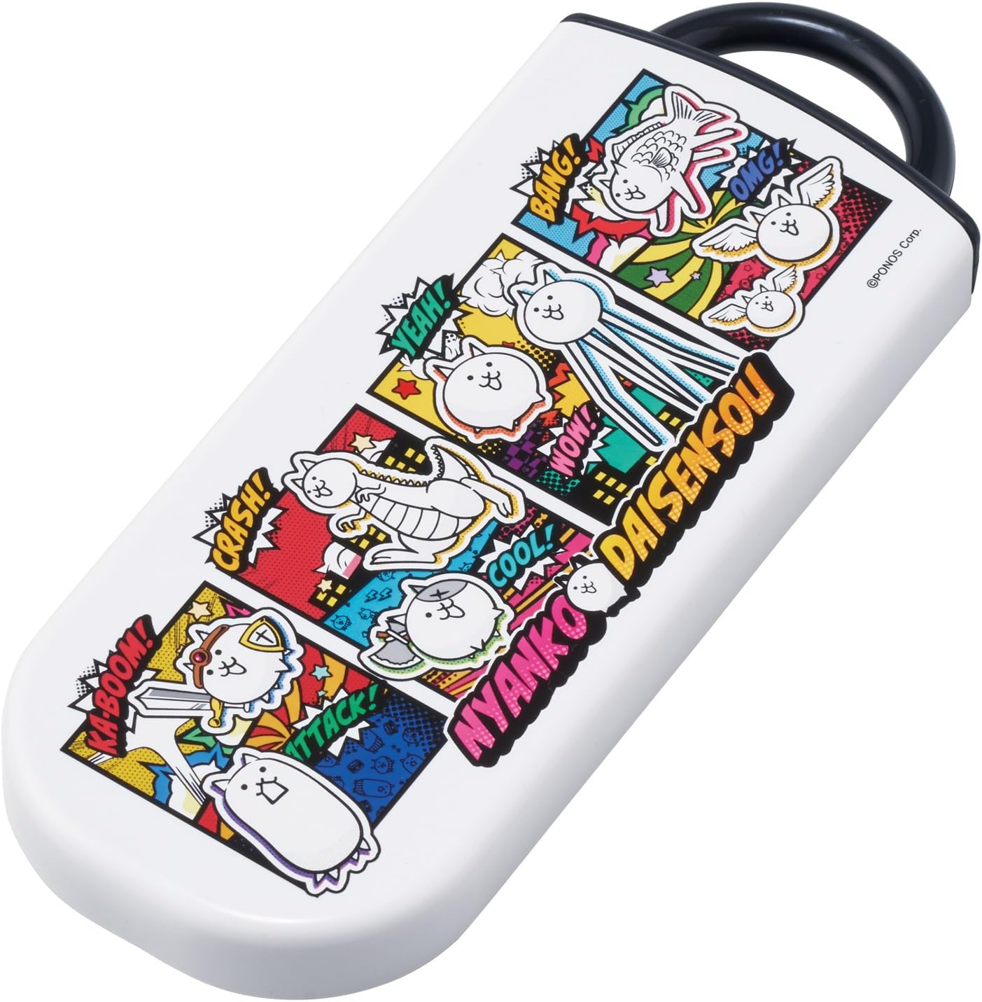 Skater TACC2-A Children's Trio Set Chopsticks, Spoon, Fork, 6.5 inches (16.5 cm), Cat War 26, Boys and Girls