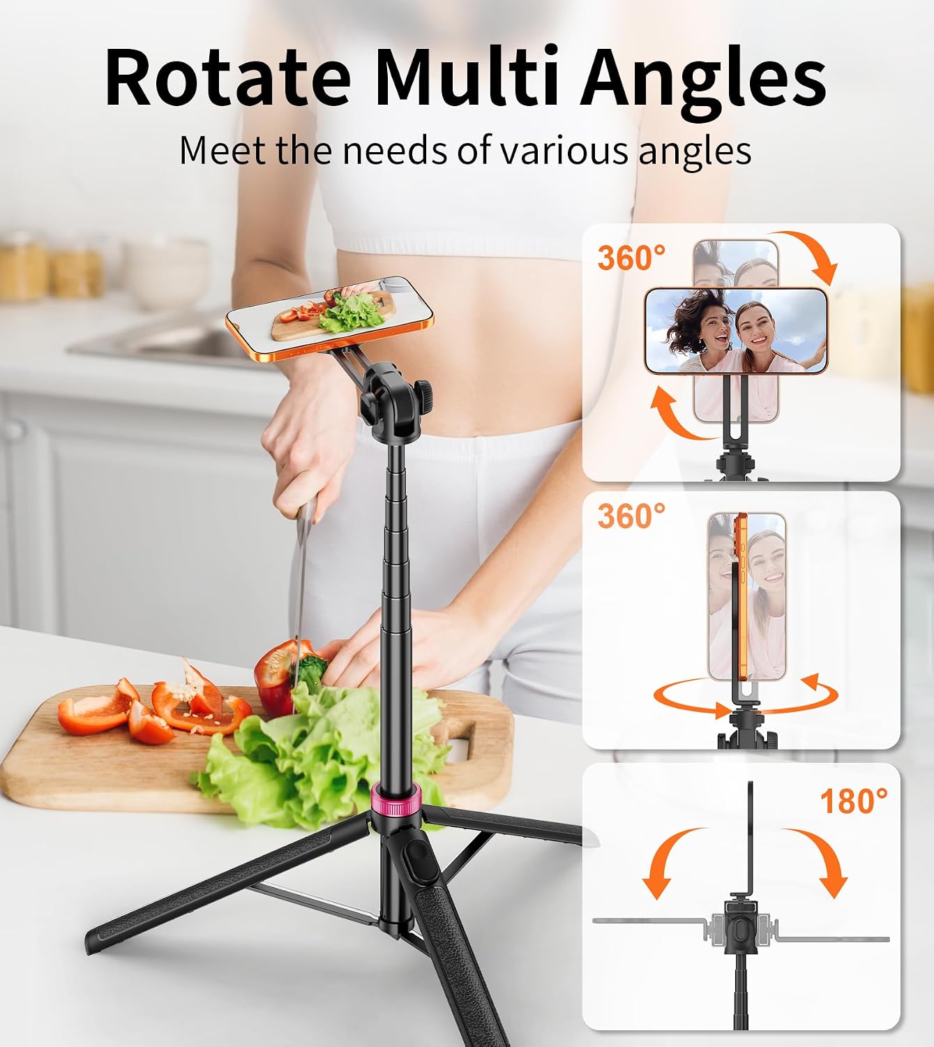 Tripode Selfie Stick Magnetico 69in con Control Remoto para Todos los Celulares 4