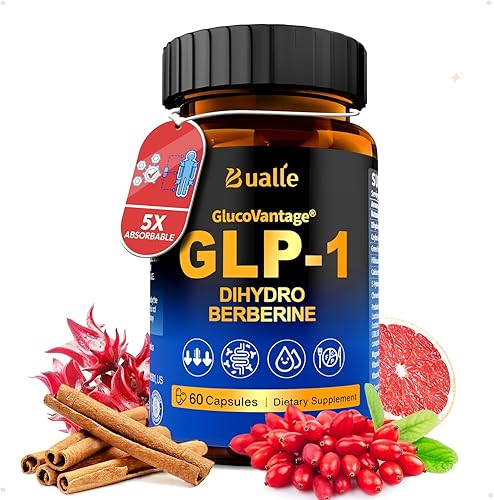 Apoyo GLP-1 Suplemento para Pérdida de Peso | GlucoVantage® Dihidroberberina + Probiótico Akkermansia | Súper Berberina con Canela de Ceilán para 5X
