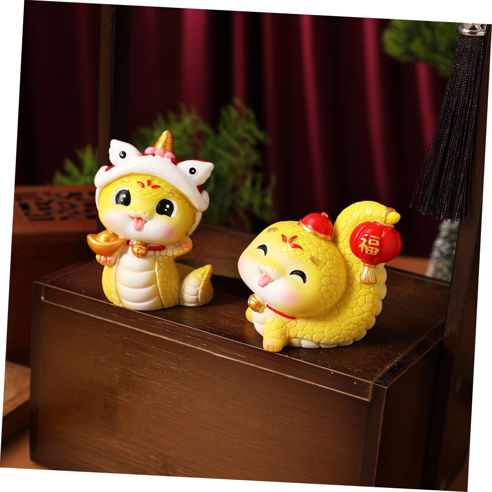 2 Set Decorazioni Anno Mascotte Statuette Animali Per Decorazioni Da Feste E Interni 2 Pezzi * 2