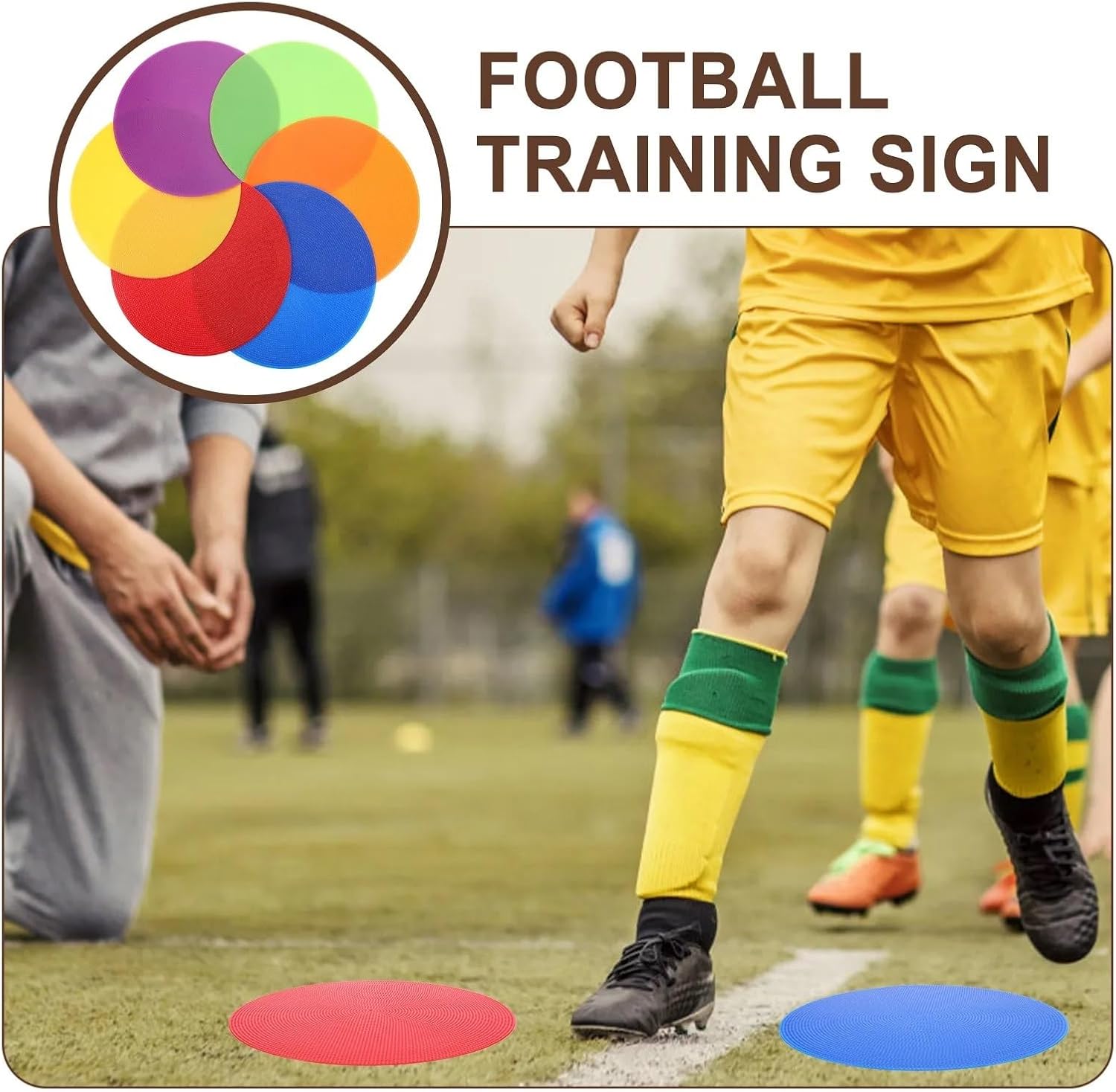 Spot Markers 12Pcs Football Training Sign Discs PVC Soccer Marking Discs for Agility Drills Coaching Ground Markers Outdoor Sports Training for Training Exercise Drills Gym Football
