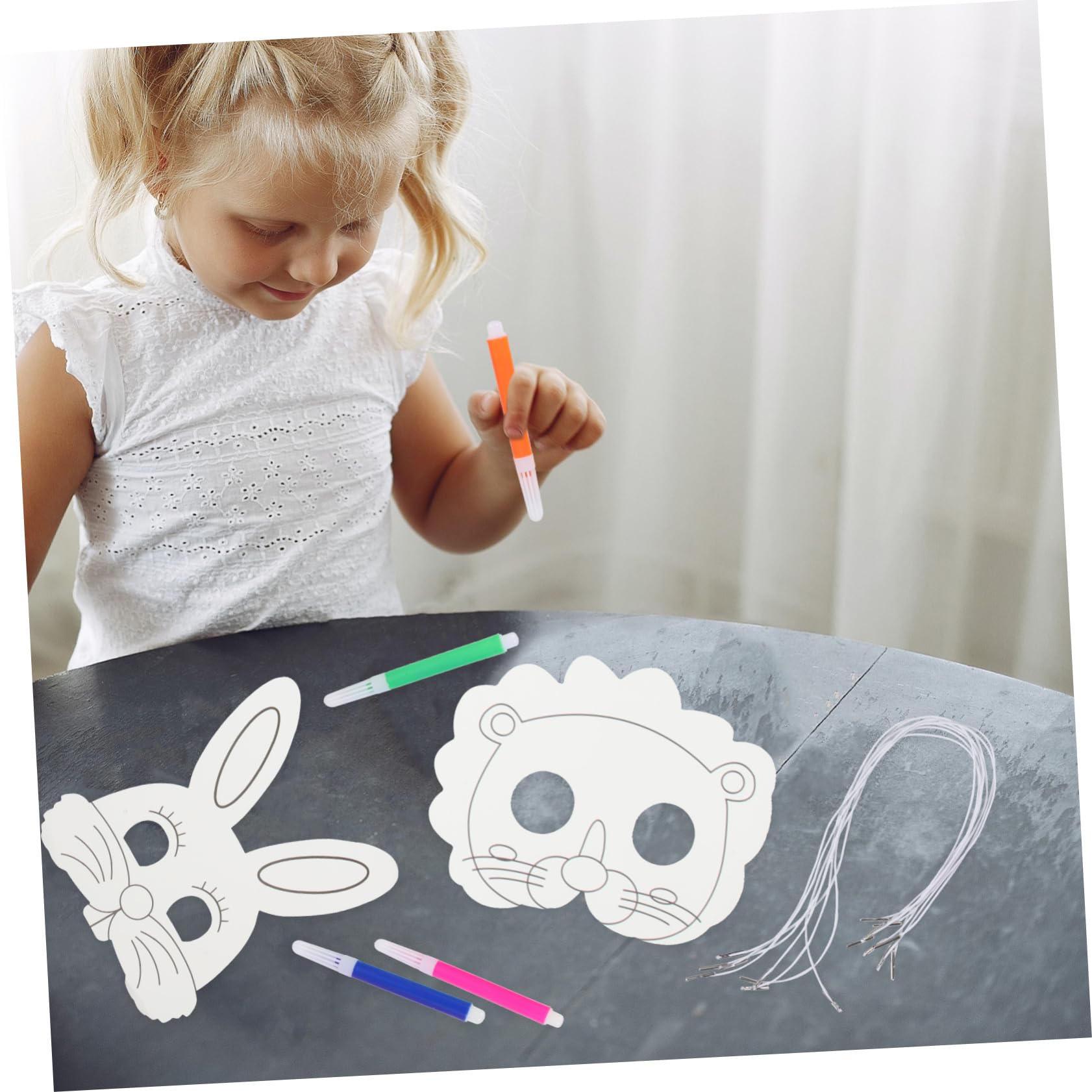 ibasenice 3sets Maschere Di Animali Fatte Mano Per Maschere Vuote Da Dipingere Per Feste Di Compleanno e Halloween Attività Creative Per Giocattoli Educativi