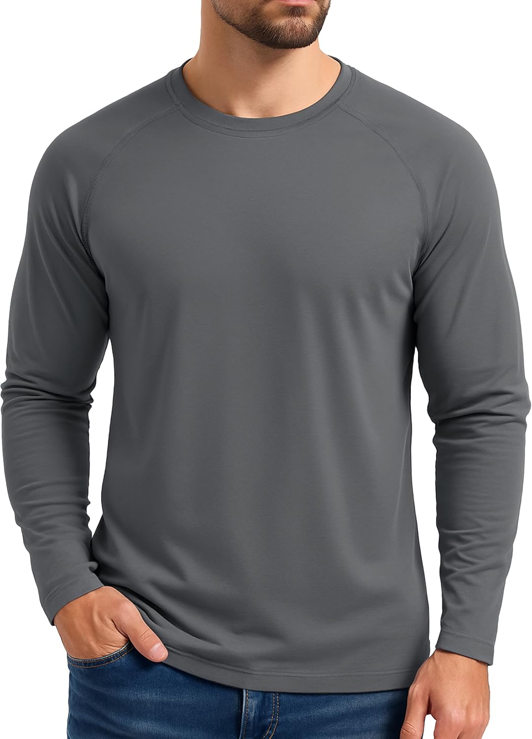 Boladeci Men's Thermal Underwear Tops Fleece Lined Base Layer Long Sleeve Shirts for Cold Weather