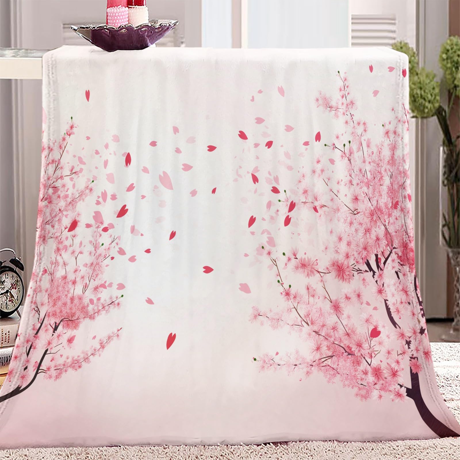 Accogliente coperta in pile bianco – morbida coperta in peluche per divano, soggiorno, bambini e neonati – coperta decorativa calda e coccolosa 70 x 100 cm